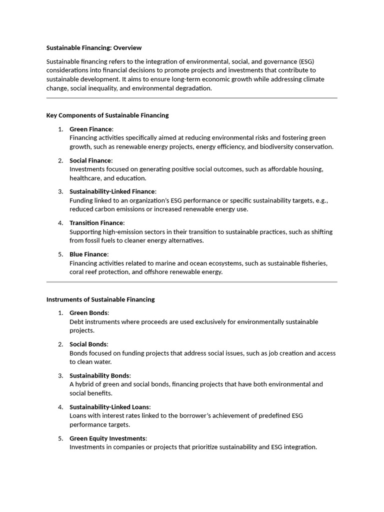 View of Sustainable Financing: Key Concepts & Trends | PDF | Sustainability ...