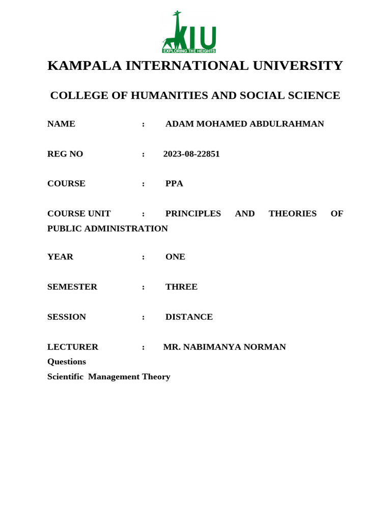 Overview of Scientific Management Theory | PDF | Workflow | Employment