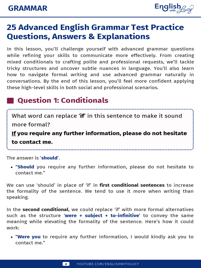 25 Questions C1 Advanced Business English Eb Pdf English