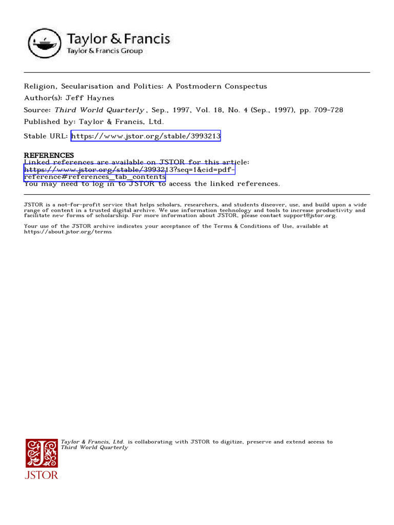 Religion and Politics in Postmodern Society | PDF | Fundamentalism