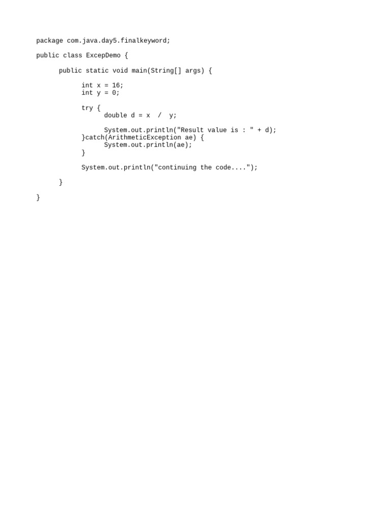 Excep Demo | PDF