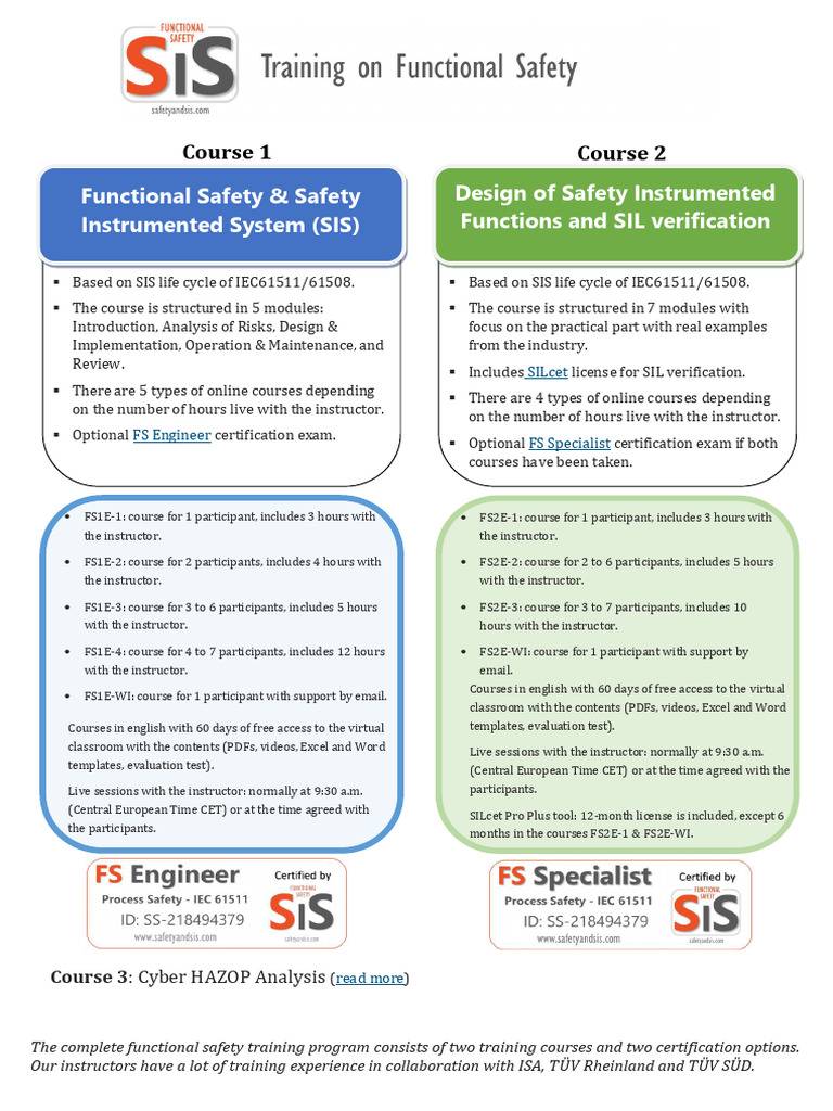 SIL Certification Course Overview | PDF | Systems Engineering