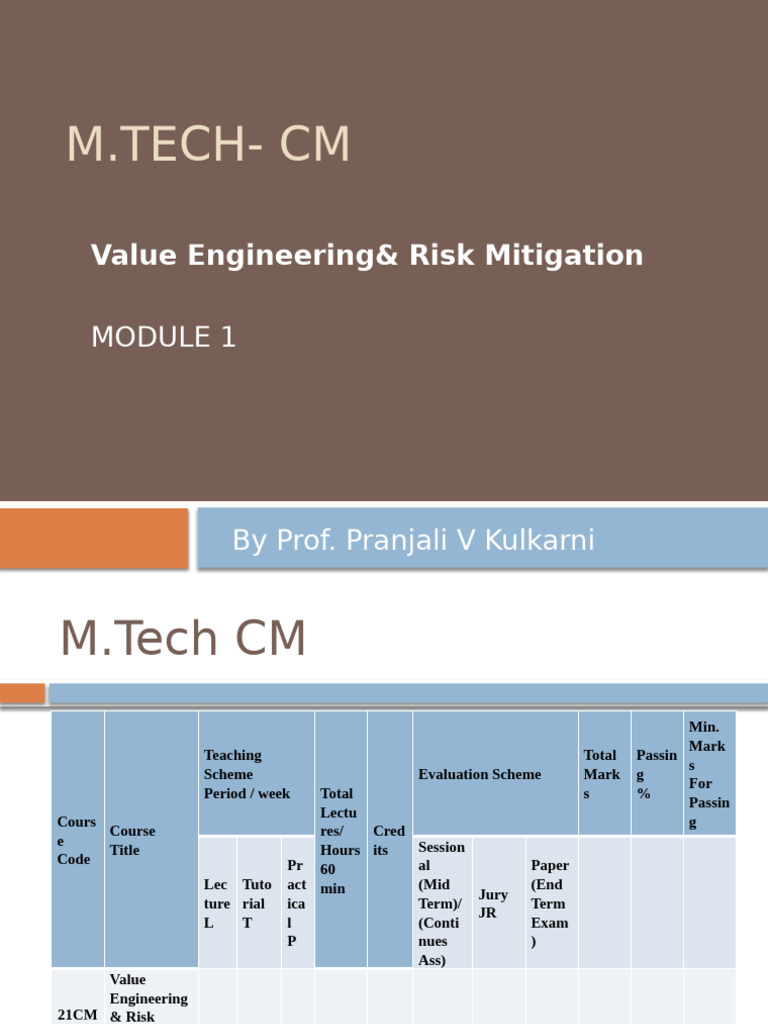 Value Engineering & Risk Mitigation | PDF | Function (Mathematics ...