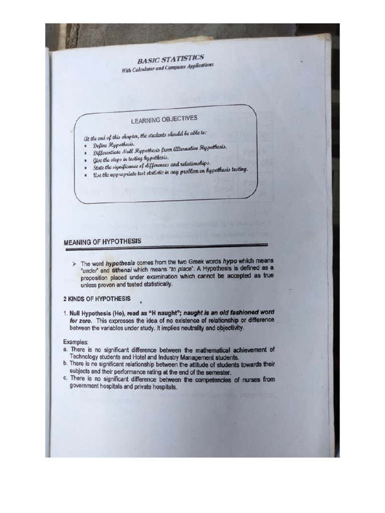 Hypothesis testing pdf