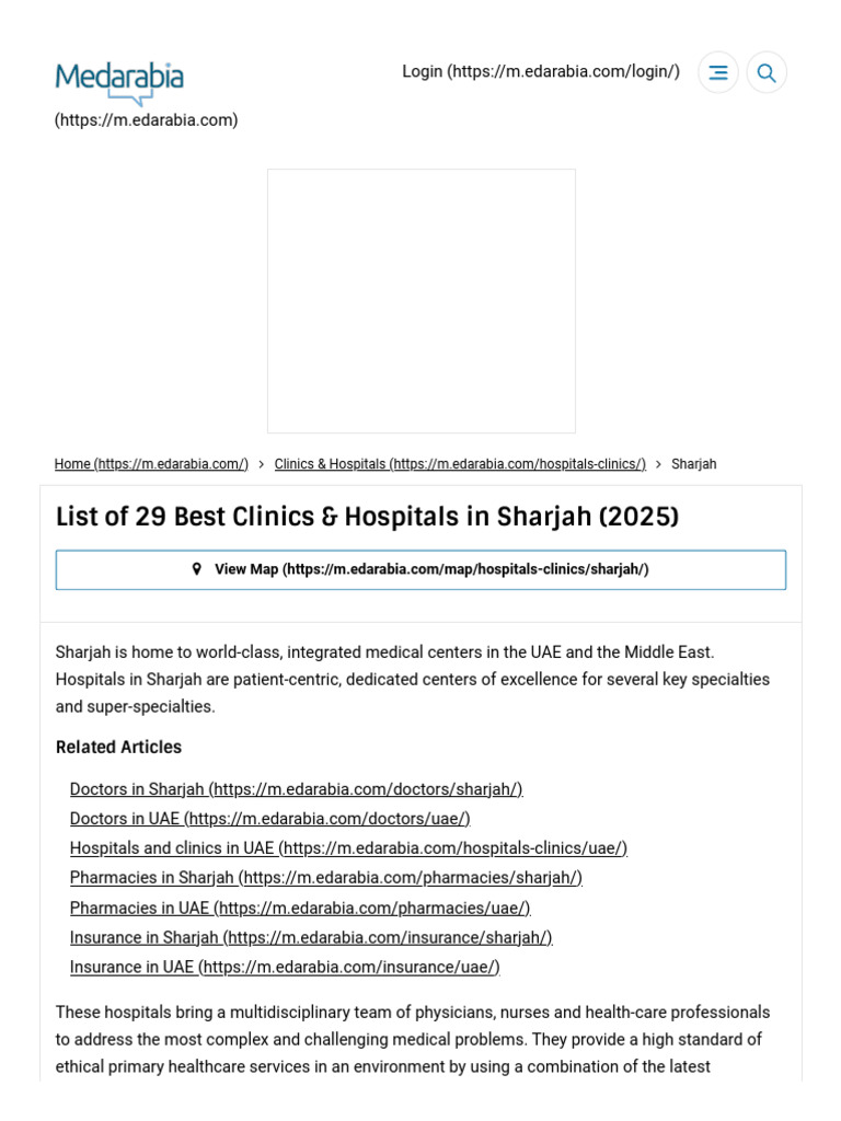 25 Best Hospitals & Clinics in Sharjah - Top Ratings (2025 Reviews ...