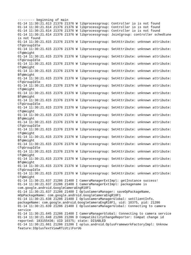 Oplus Camera Manager Log Analysis | PDF | Computing | Software