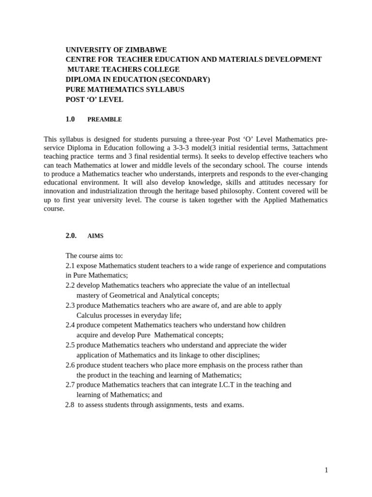 Pure Mathematics Syllabus Overview | PDF | Group (Mathematics ...
