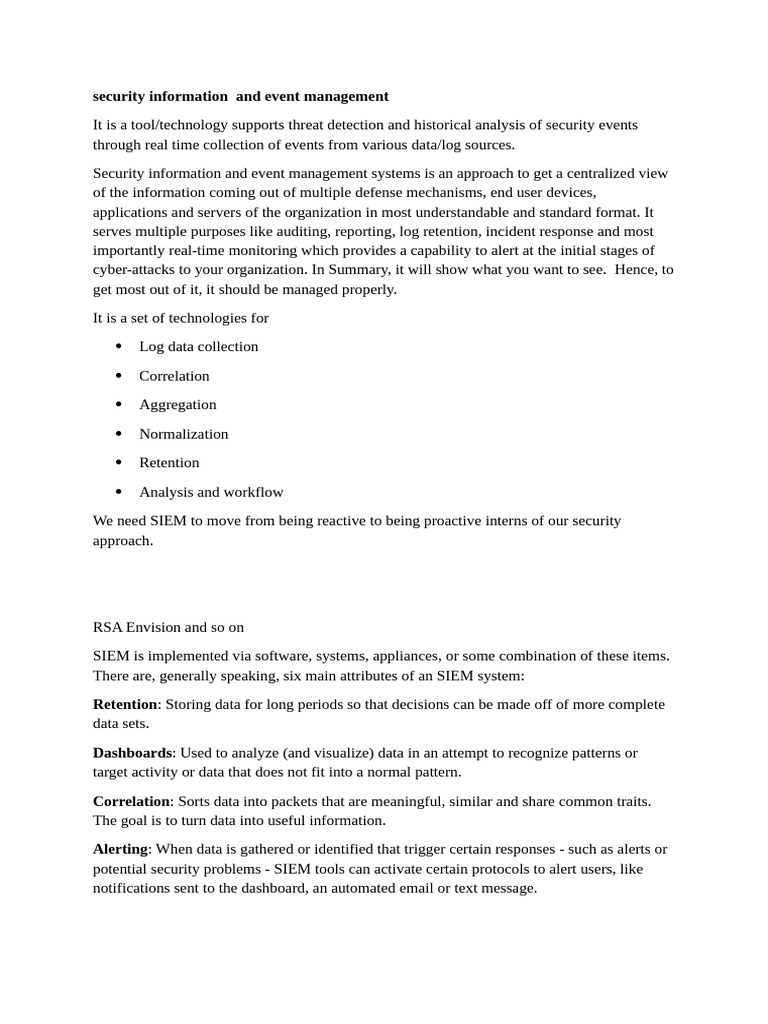 SIEM 1 | PDF | Computer Security | Security