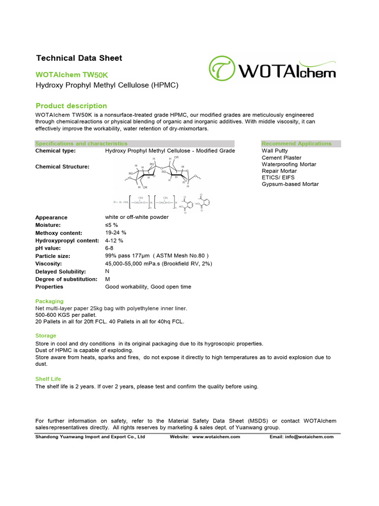 WOTAIchem™ - HPMC TW50K | PDF