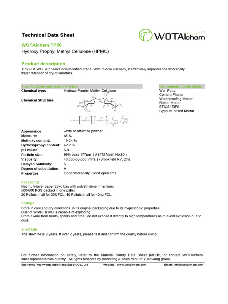 WOTAIchem™ HPMC TP50K | PDF