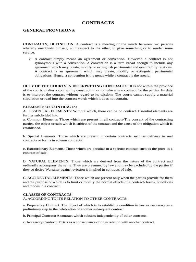 CONTRACTS | PDF | Contract Law | Law Of Obligations