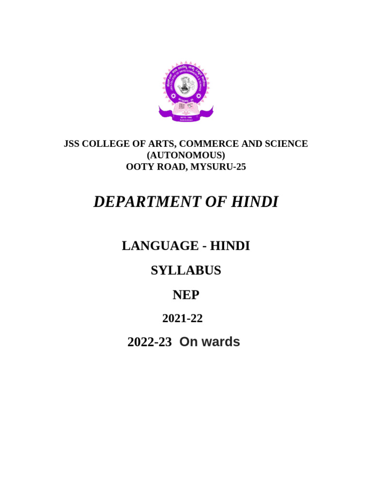 Hindi Nep Bcom Syllabus 21 23 I To Iv Pdf