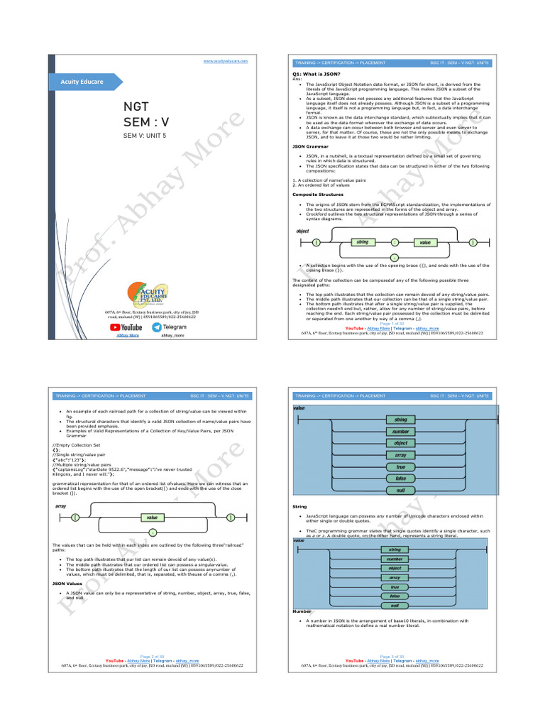 JSON Data Format Explained for BSC IT | PDF | Json | Xml