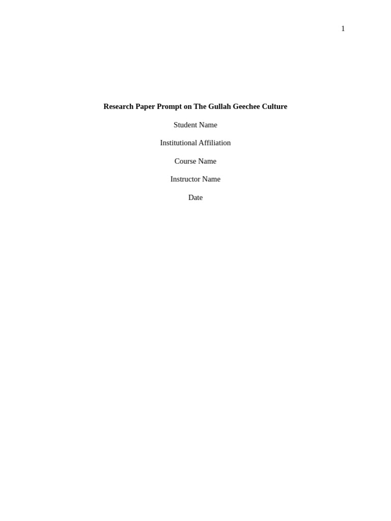 The Gullah Geechee Culture 2pg | PDF | Ethnic Groups | African Diaspora
