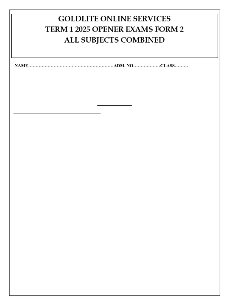 Term 1 2025 Form 2 Biology Exams | PDF | Magnesium | Chemical Reactions