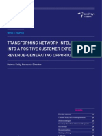 Analysys Mason - TRANSFORMING NETWORK INTELLIGENCE INTO A POSITIVE CUSTOMER EXPERIENCE AND REVENUE-GENERATING OPPORTUNITIES
