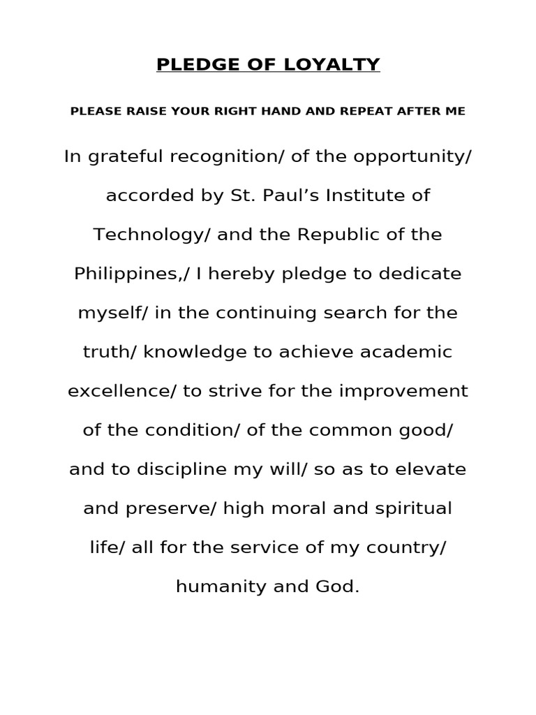 Pledge of Loyalty in the Philippines | PDF