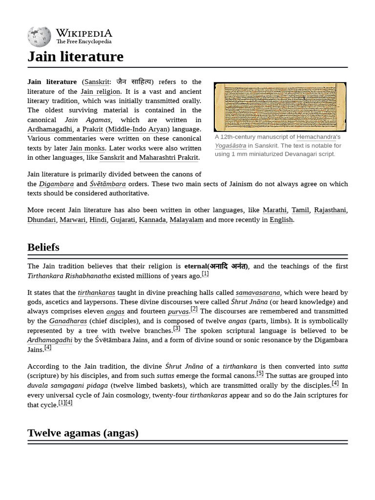 Jain Literature and Its Languages | PDF | Indian Philosophy