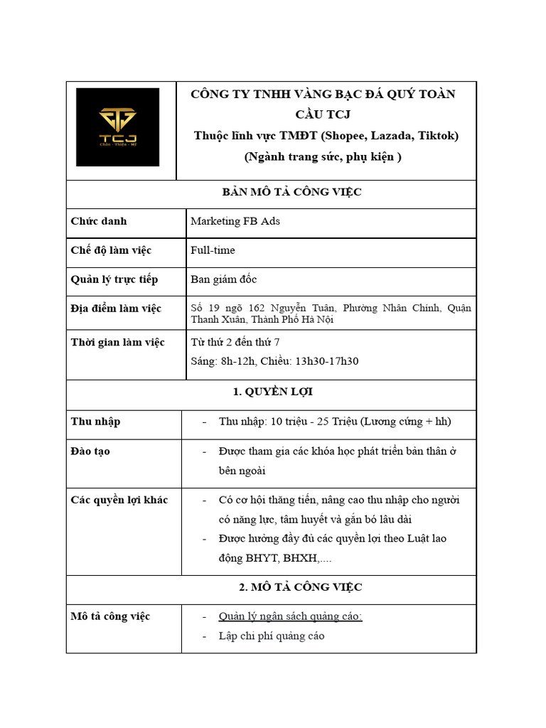 TCJ - JD Marketing FB Ads | PDF