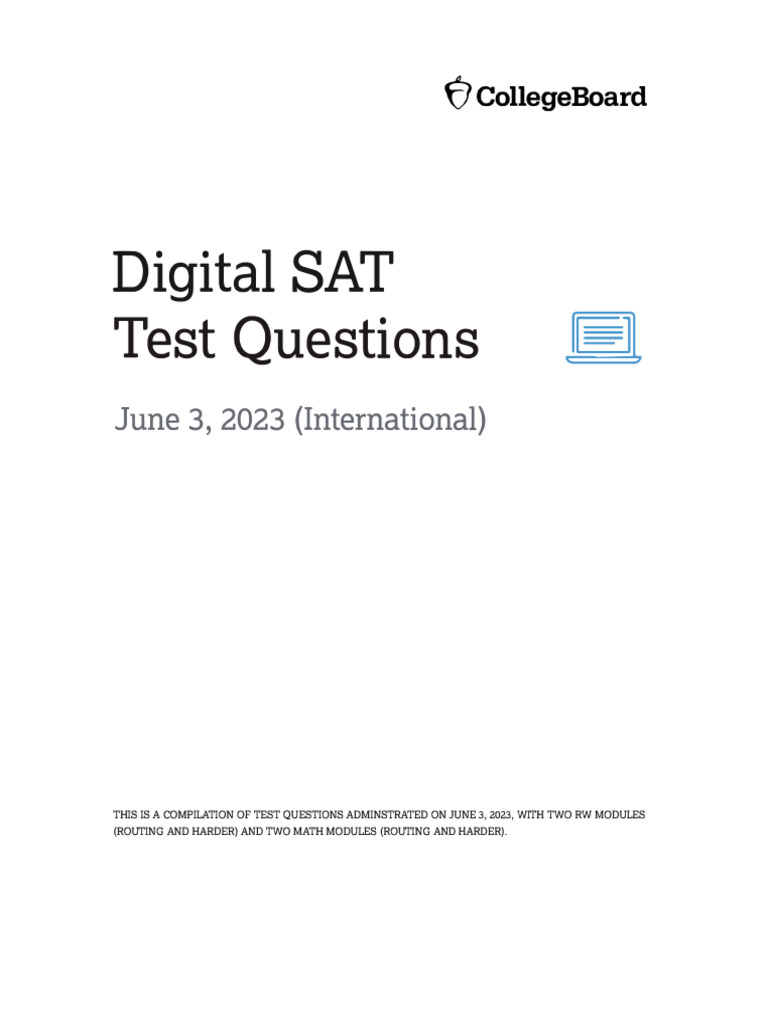 June 2023 Digital SAT Test Questions | PDF