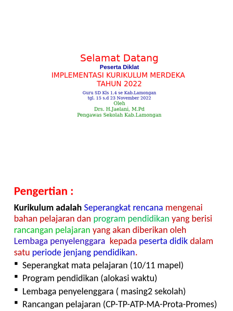 KURIKULUM MERDEKA jae ppt new edit+ | PDF