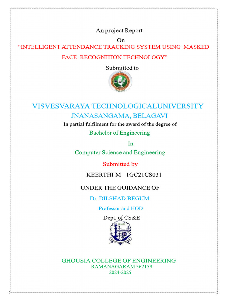 Intelligent Attendance System with Face Recognition | PDF | Computing