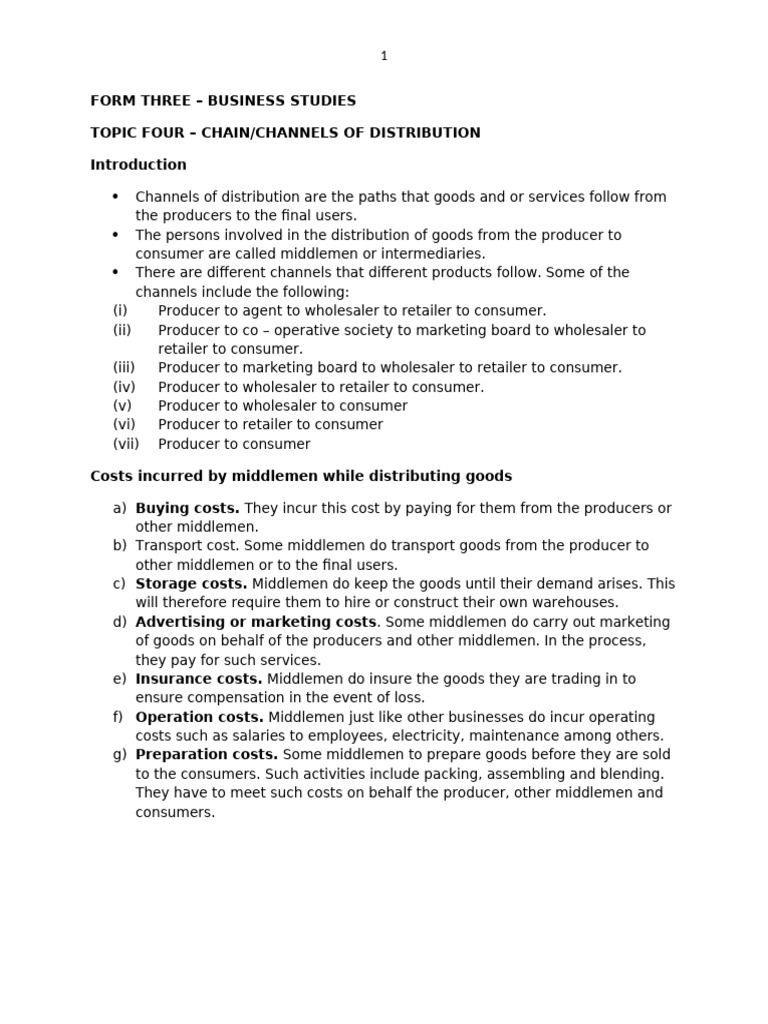 Chain of Distribution | PDF | Goods | Economies