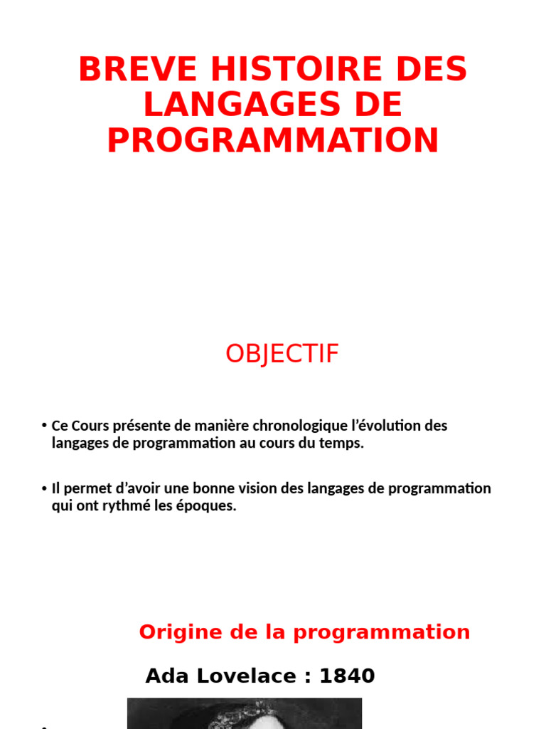Histoire des langages de programmation | PDF | Langage de programmation ...