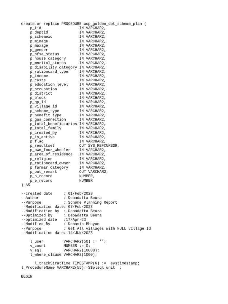usp_golden_dbt_scheme_plan; | PDF | Sql | Databases