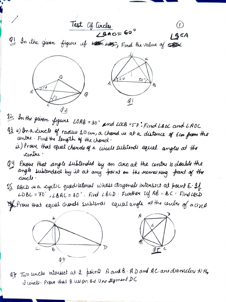 Geometry Problem Set with Angles | PDF