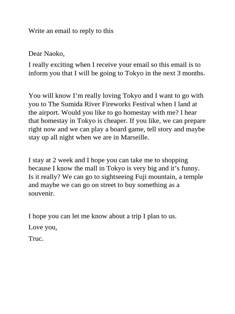 Write An Email To Reply To This | PDF