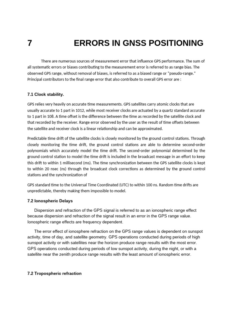 7 Common GNSS Positioning Errors | PDF | Global Positioning System ...