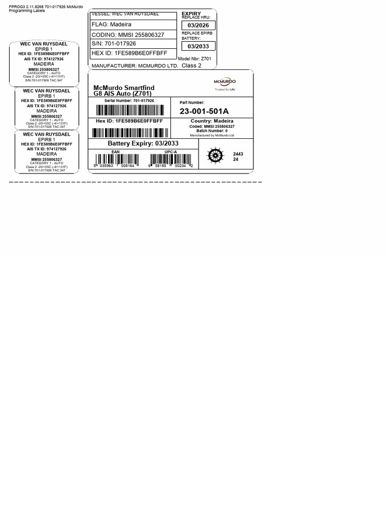 701-017926 Labels | PDF