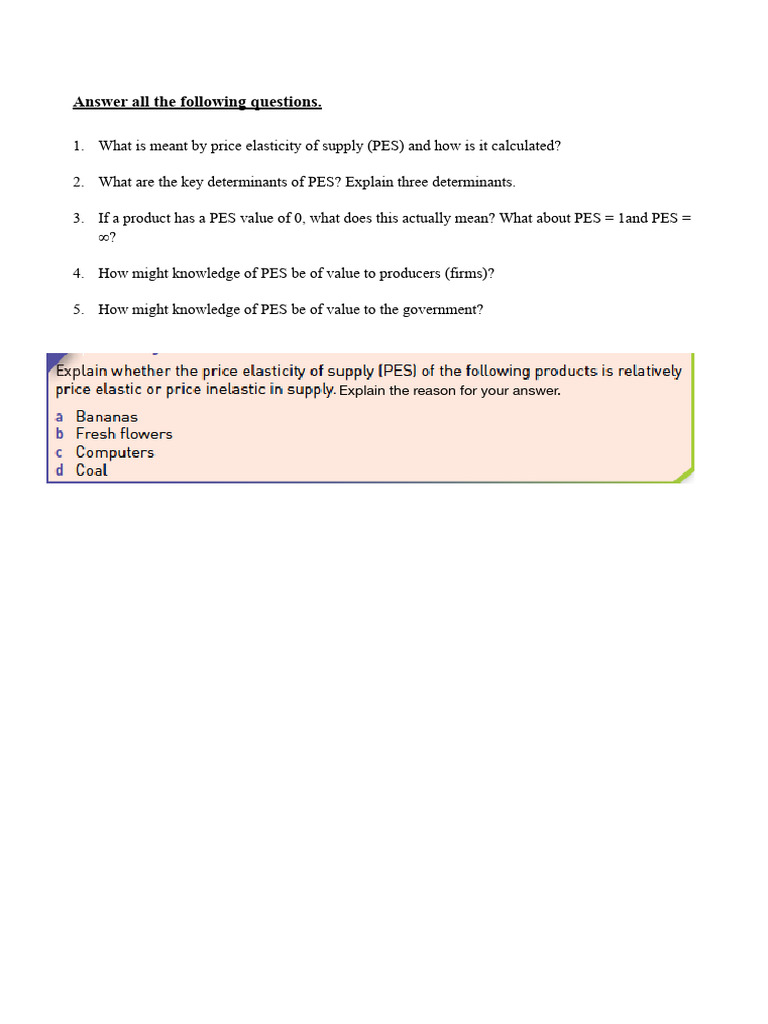 Understanding Price Elasticity of Supply | PDF