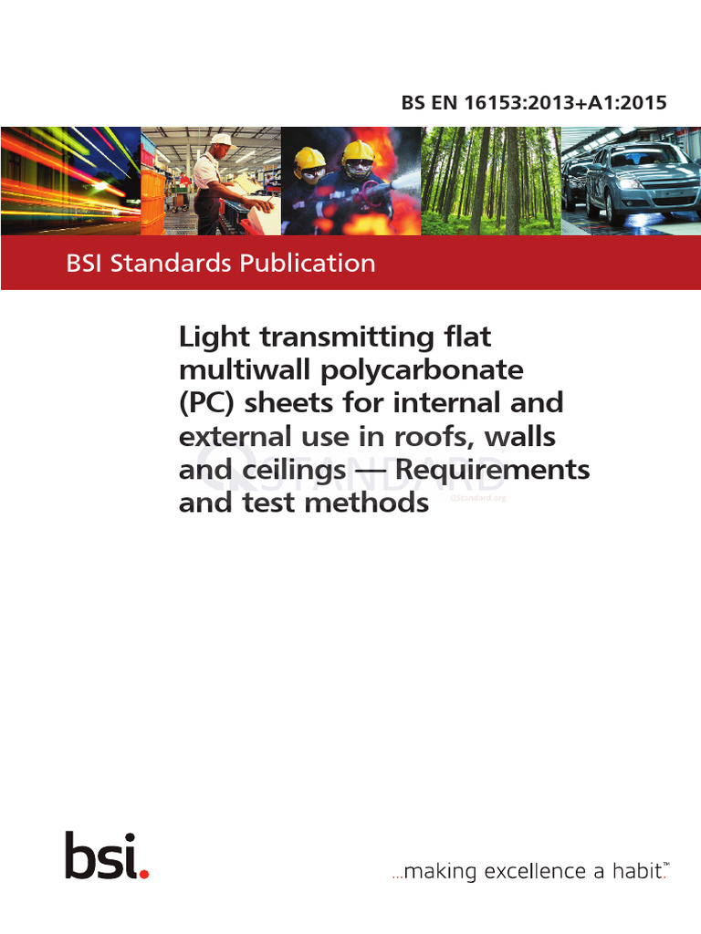 EN 16153: Polycarbonate Sheet Standards | PDF | Film Speed | Building ...
