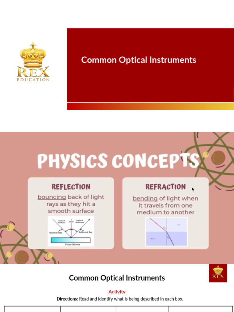 Common Optical Instruments | PDF | Optics | Mirror