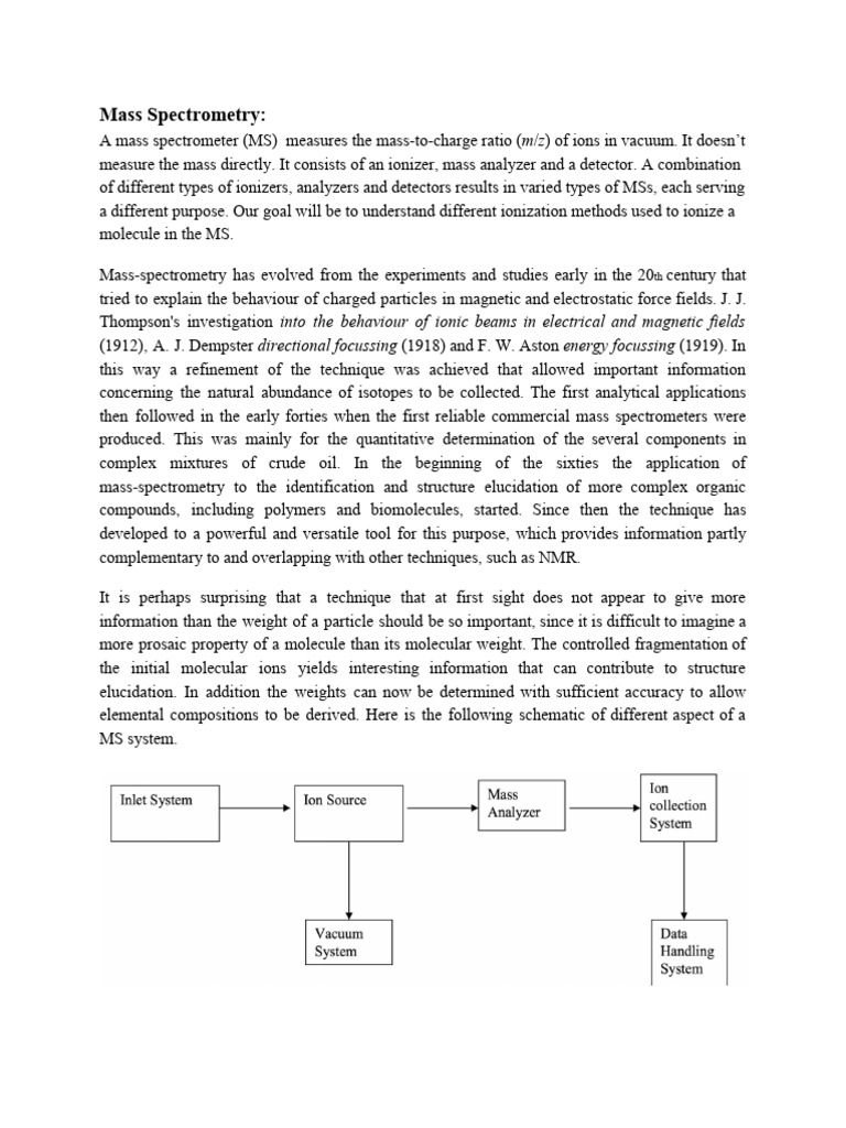 Mass Spectrometry - Ionization Part 1 | PDF | Mass Spectrometry | Ion