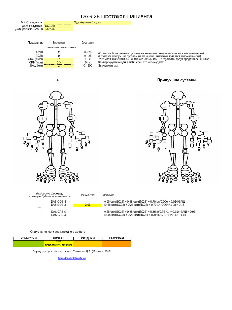Das28 Calculator Excel | PDF