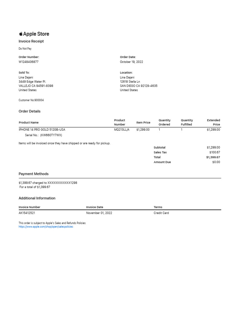Apple receipt pdf receipt invoice
