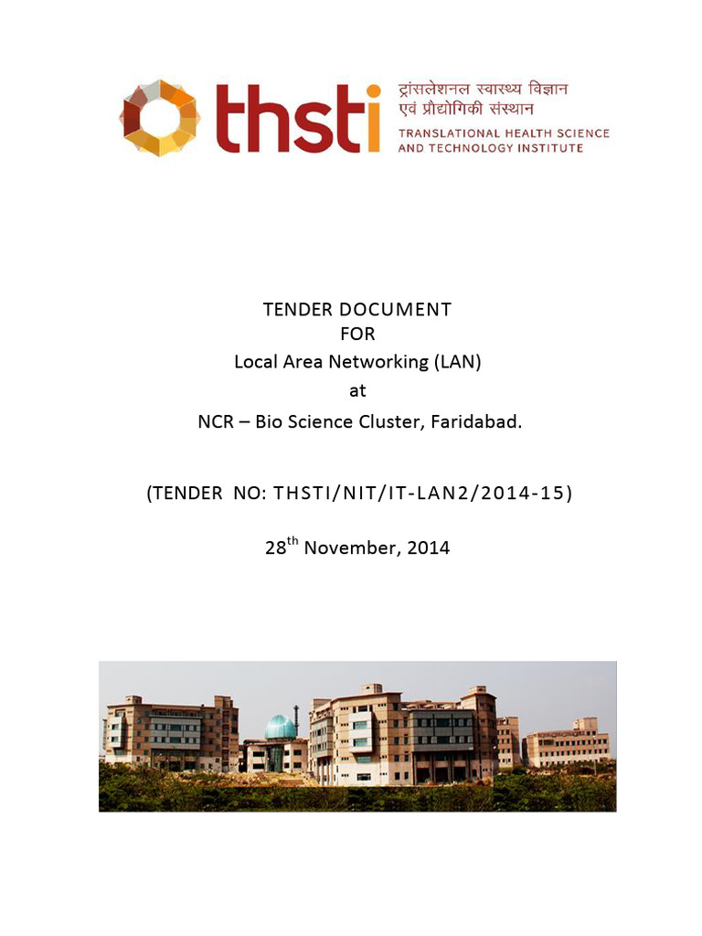 Tender - THSTI NIT IT LAN2 2014 15 - 1579856655 | PDF | Computer ...