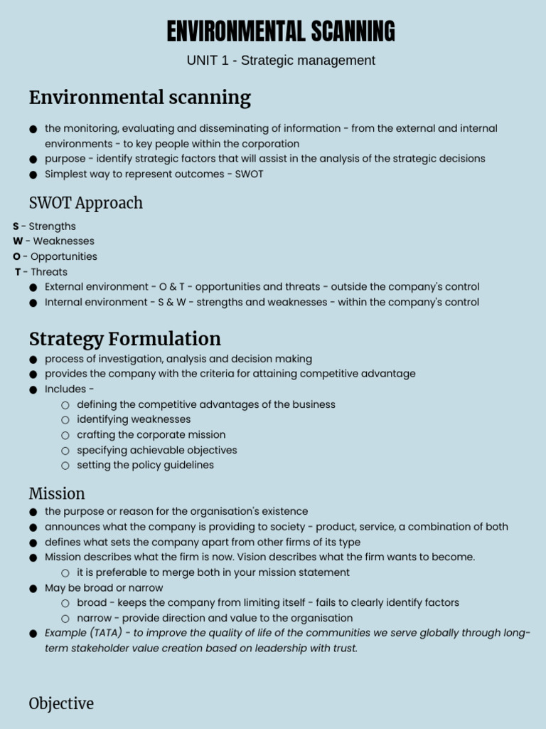 Strategic Management & SWOT Analysis | PDF | Strategic Management ...