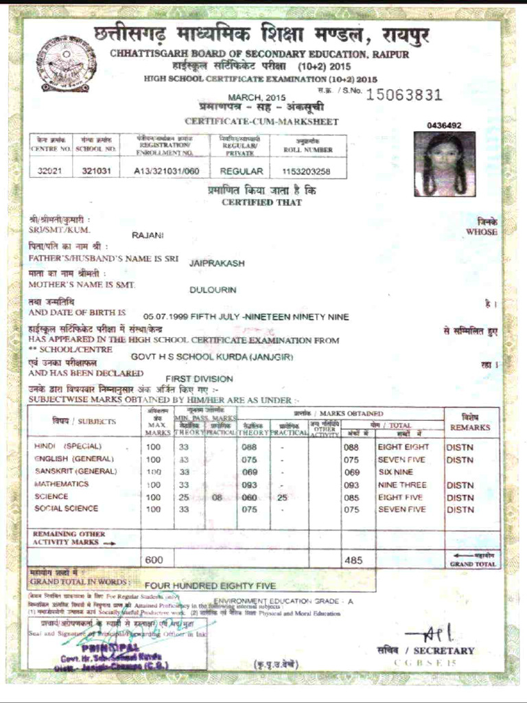 10th Result Rajani | PDF