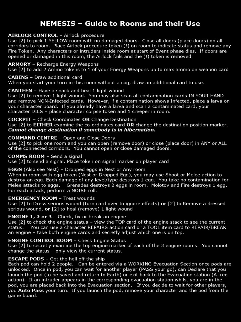Nemesis Room Guide and Procedures | PDF | Surgery | Wound