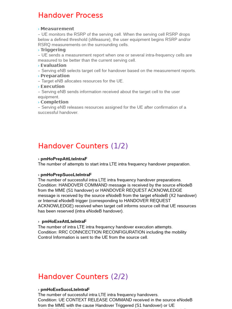 Intra-Frequency Handover Process Guide | PDF | Telecommunications ...