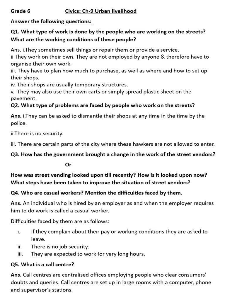 Understanding Urban Livelihoods in Grade 6 | PDF | Employment | Salary