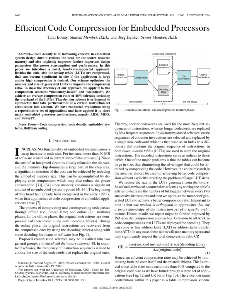 Bonny 2008 - Efficient - Code - Compression - For - Embedded ...