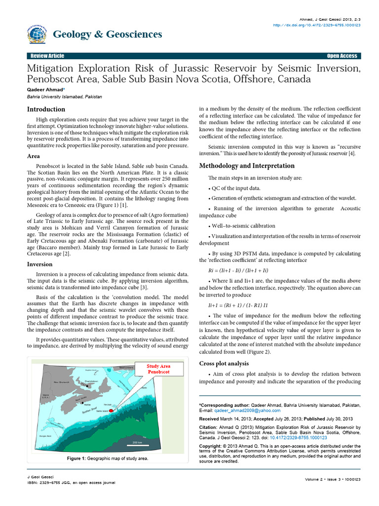 Mitigation Exploration Risk of Jurassic Reservoir by Seismic Inversion ...