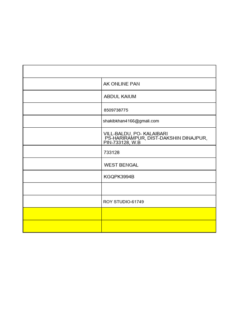 Retailer ID Format for Roy Studio | PDF