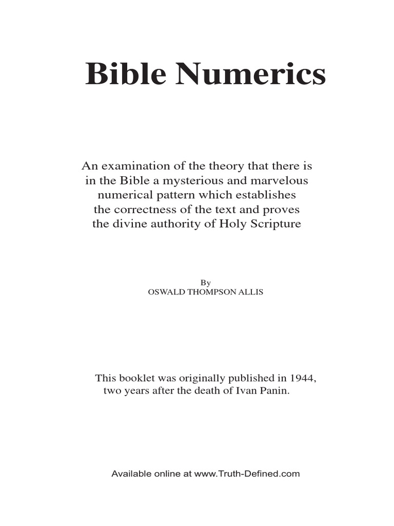 Bible Numerics: Divine Patterns Explained | PDF | Chapters And Verses ...