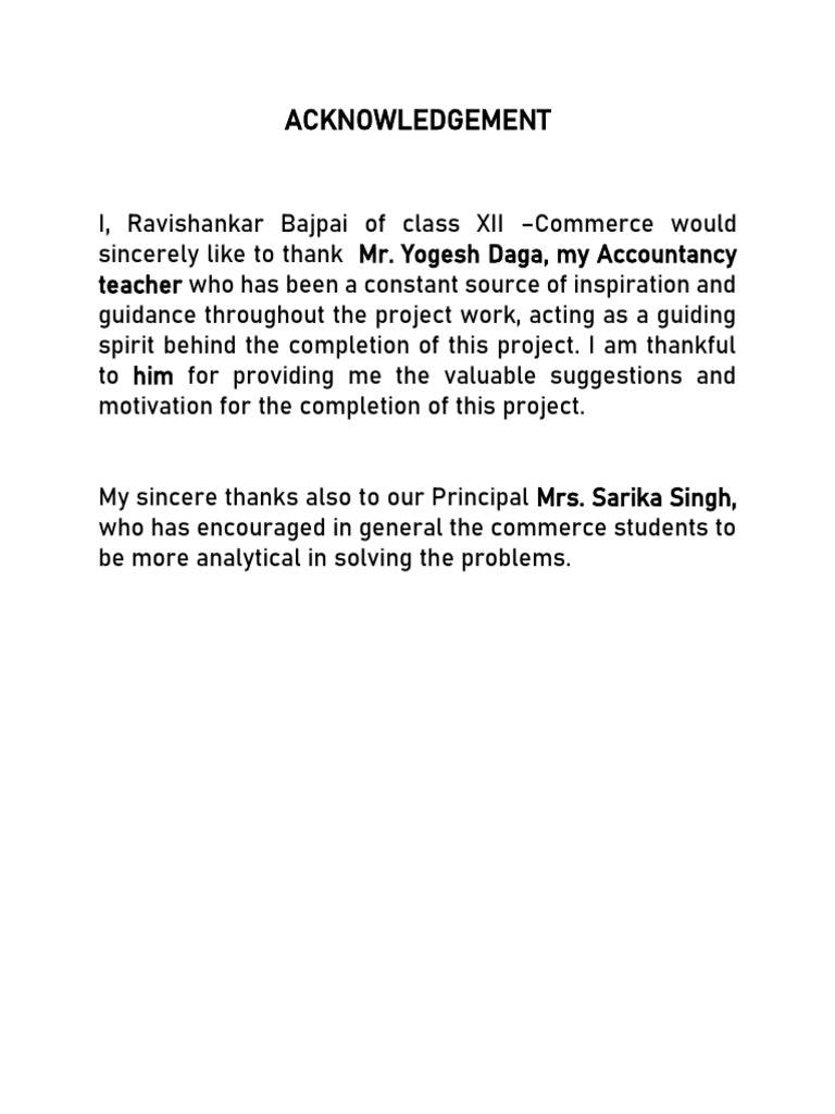 Acknowledgement Eco 1 3 | PDF